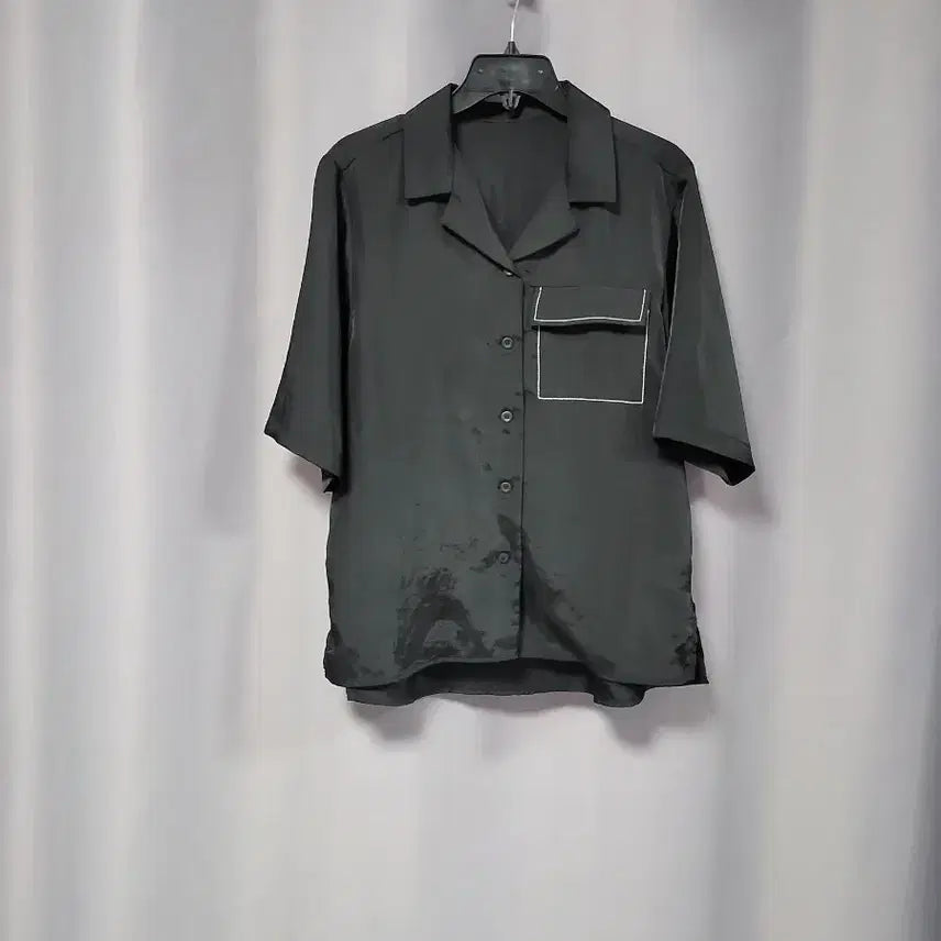 [BUNJANG] Glossy Stitch Pocket Shirt / 광택 스티치 포켓 셔츠
