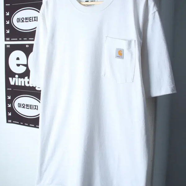 [BUNJANG] Carhartt White Pocket T-Shirt / (M-XL) 칼하트 반팔 티셔츠 포켓 화이트 워크웨어-H36374
