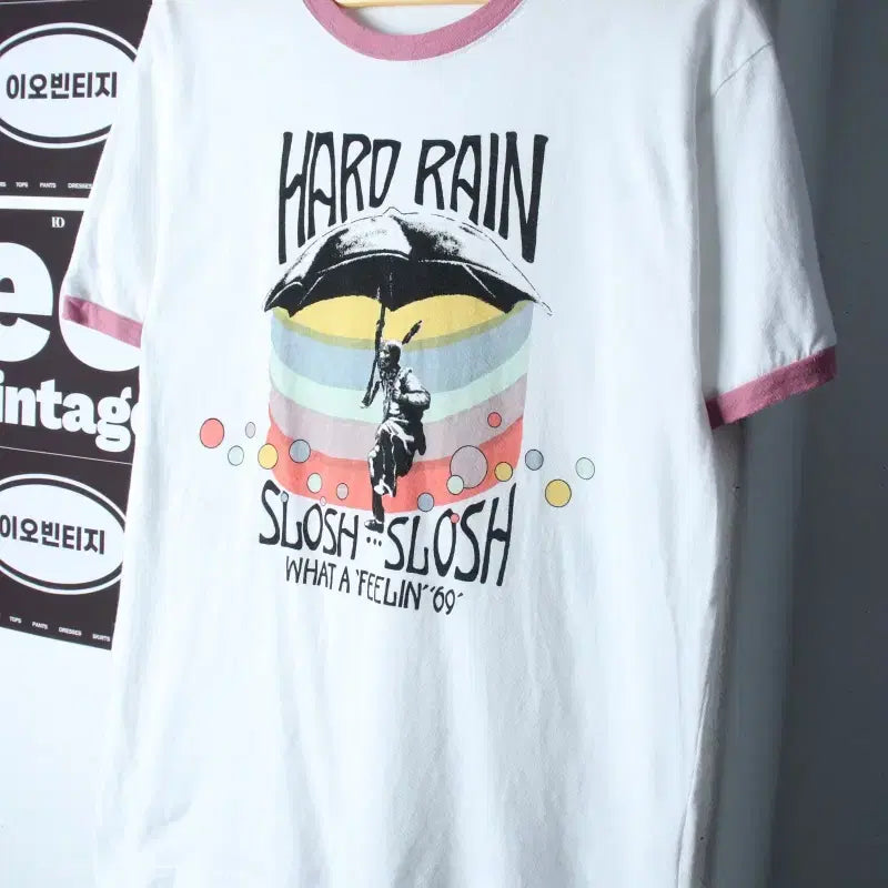 [BUNJANG] Capital Ringer Short Sleeve T-Shirt White / (M-L) 캐피탈 반팔 티셔츠 링거 화이트 아메카지 희귀-H36380