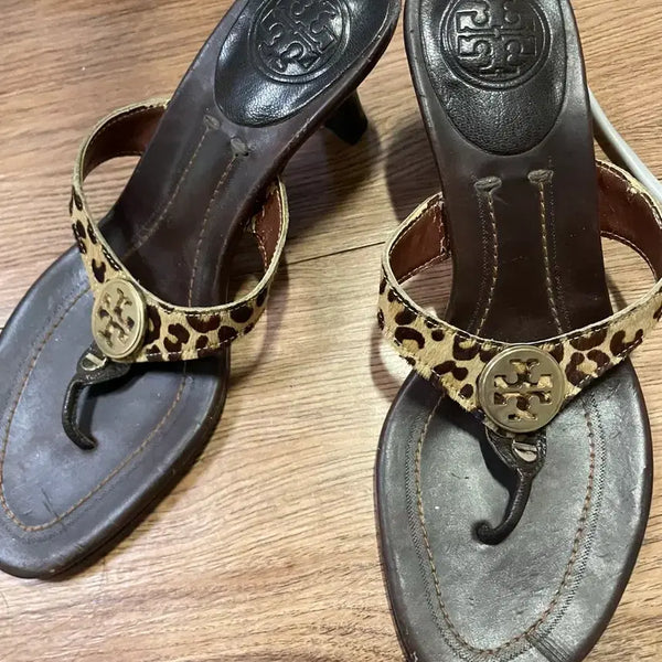 [BUNJANG] Tory Burch Leopard Wedge Flip-Flops Size 230 / 토리버치 레오파드 쪼리 굽 슬리퍼 230