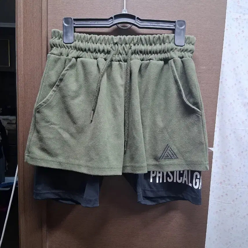 [BUNJANG] Physical Garments Khaki 2-Tier Shorts / 피지컬가먼츠 카키색 2단 쇼츠
