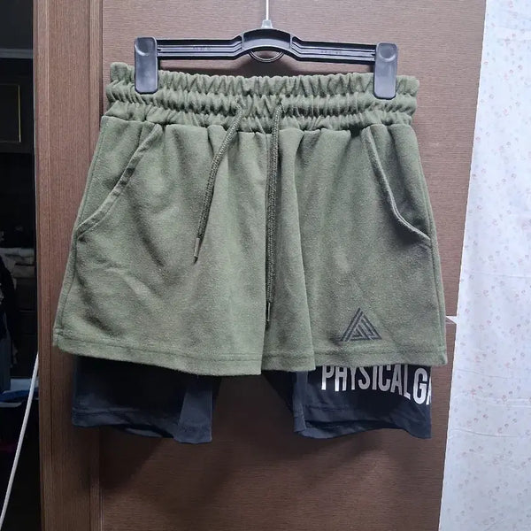 [BUNJANG] Physical Garments Khaki 2-Tier Shorts / 피지컬가먼츠 카키색 2단 쇼츠