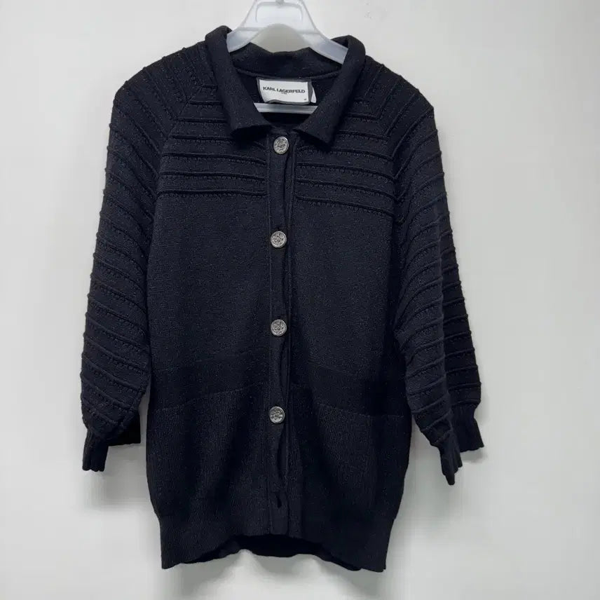 [BUNJANG] Karl Lagerfeld Black Knit Cardigan Size 66 / 칼라거펠트 블랙 니트 가디건 66