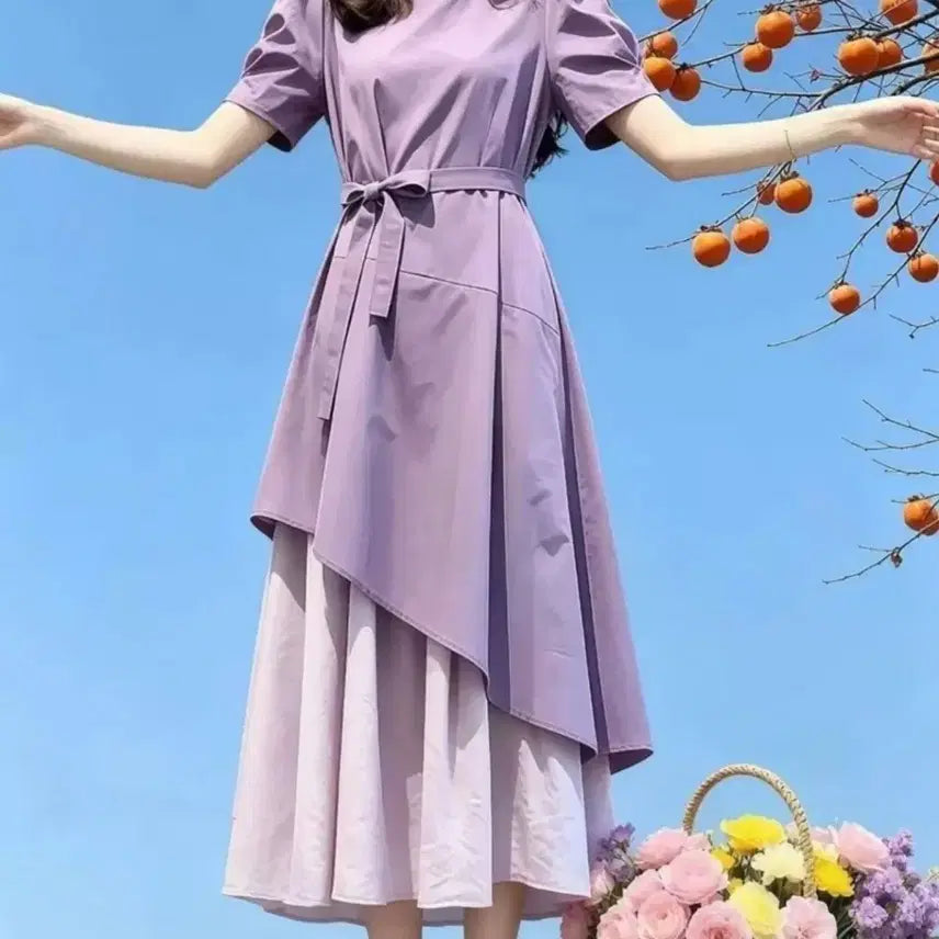 [BUNJANG] Puff Layered Dress - M / 퍼프 레이어드 원피스-M