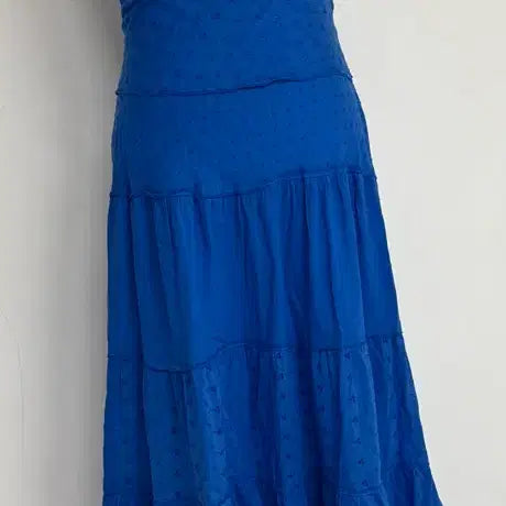 [BUNJANG] Beleza Indiana Blue Bustier Tiered Skirt Long Dress / Beleza Indiana 블루 뷔스티에 캉캉 스커트 롱 원피스