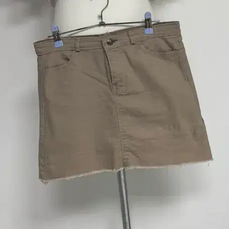 [BUNJANG] Khaki Stripe Skirt Pants / 카키 스트라이프 치마 바지 프리