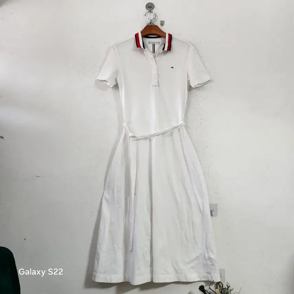 [BUNJANG] Tommy Hilfiger Women's White Short Sleeve Dress / 타미힐피거 여성 반팔 원피스 화이트