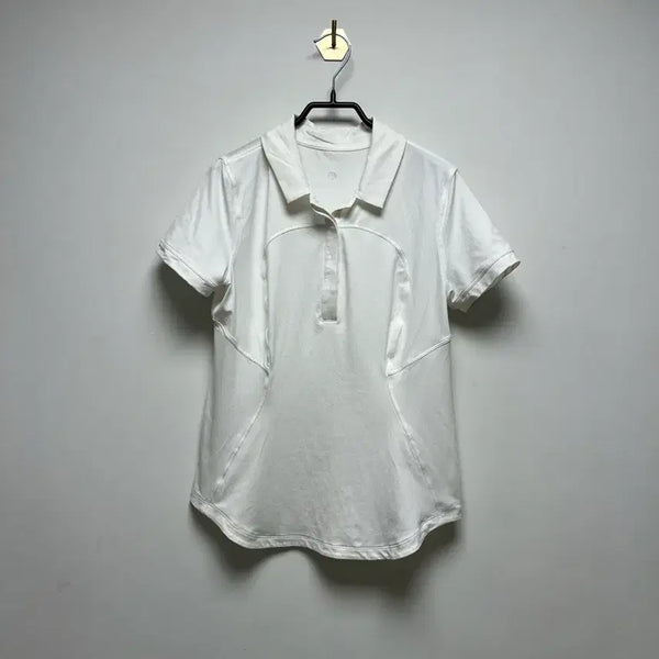 [BUNJANG] Lululemon White Polo Shirt Size 6 / 룰루레몬 화이트 카라티 (6)