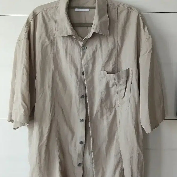 [BUNJANG] Customellow 38/00 Oversized Fit Shirt Beige / 커스텀멜로우 38/00 셔츠 100M사이즈 오버핏