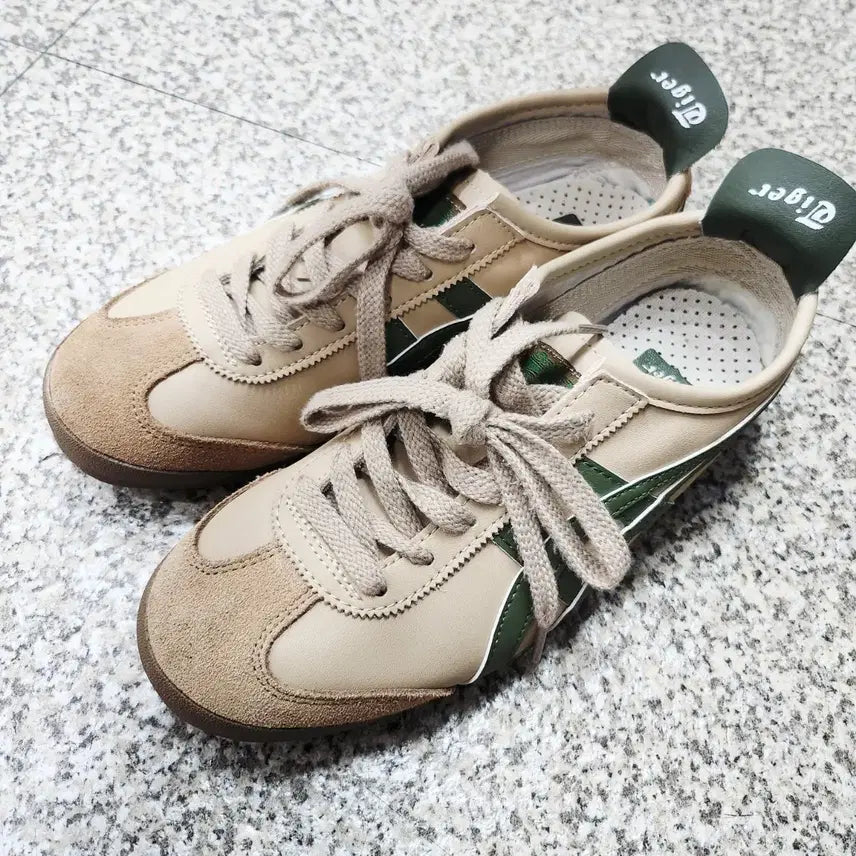 [BUNJANG] Onitsuka Tiger Mexico 66 Sneakers Beige/Green (245mm) / 오니츠카 타이거 멕시코 66 245 1회착용 오니츠카 스니커즈 단화