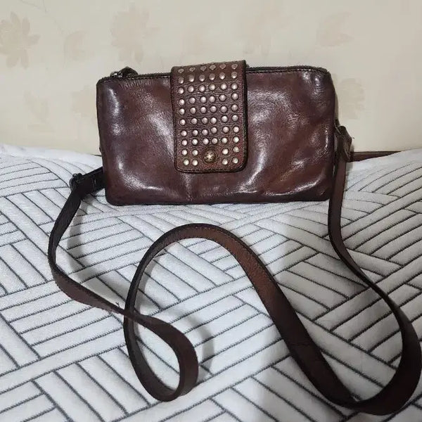 [BUNJANG] Kompanero Brown Studded Mini Crossbody Bag / KOMPANERO 콤파네로 브라운 스터드 미니 크로스백