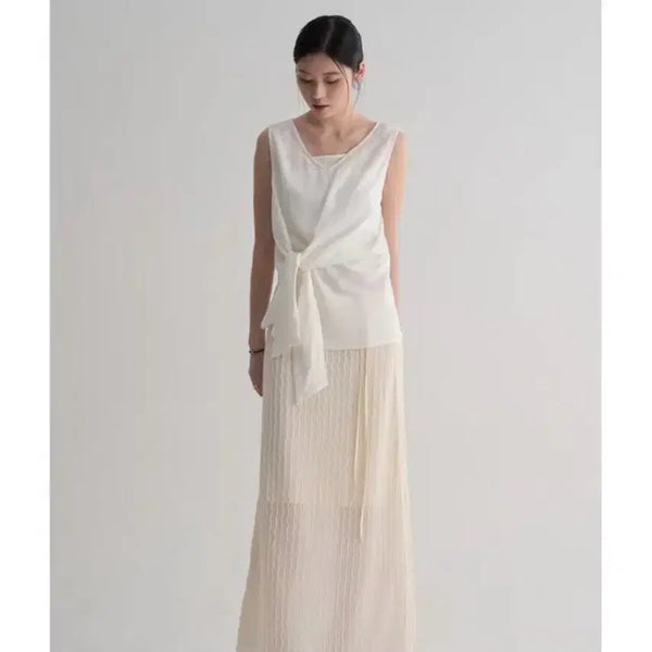 [BUNJANG] White Sleeveless Tank Top (Large) / 흰색 슬리브 나시