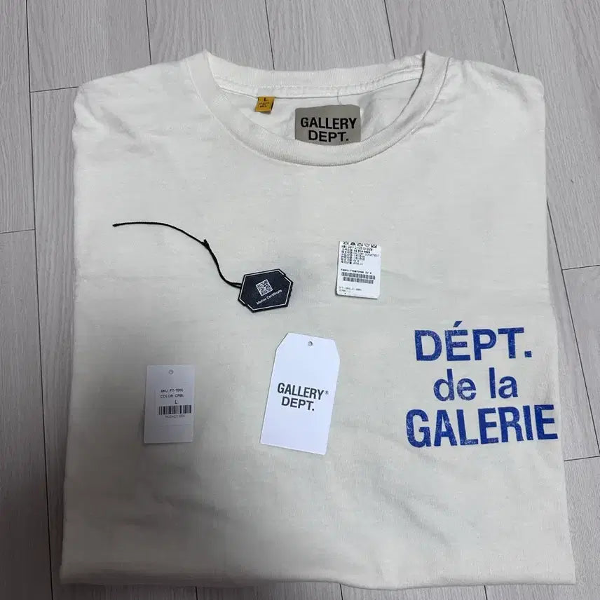 [BUNJANG] Gallery Dept DEPT Logo Cream Short Sleeve T-Shirt Size L / 갤러리디파트먼트 DEPT 로고 크림색 반팔티셔츠 사이즈 L 라지 팝니다