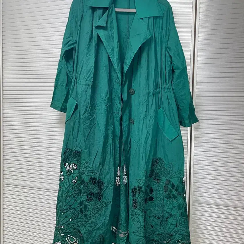 [BUNJANG] ICINOO Green Cut-out Long Coat / [새상품] 이신우 ICINOO 그린 컷아웃 롱 코트