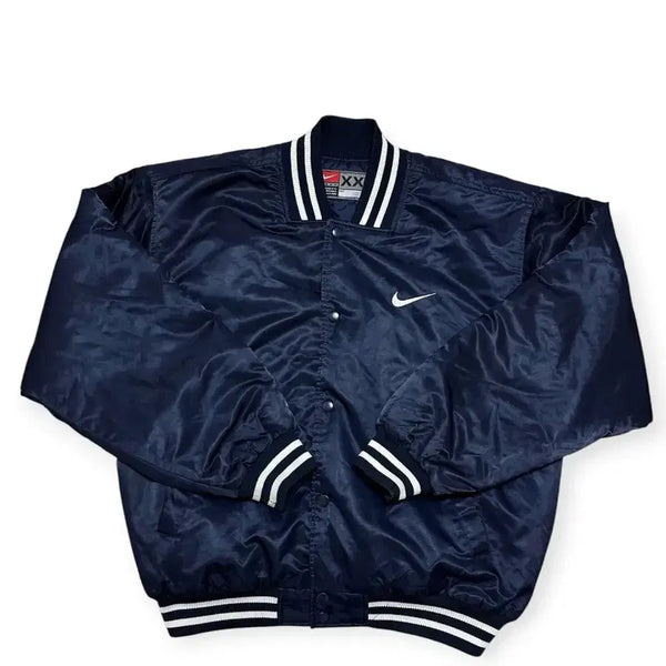 [BUNJANG] Nike Swoosh Navy Satin Stadium Jacket / 나이키 스우시 네이비 사틴 스타디움 자켓