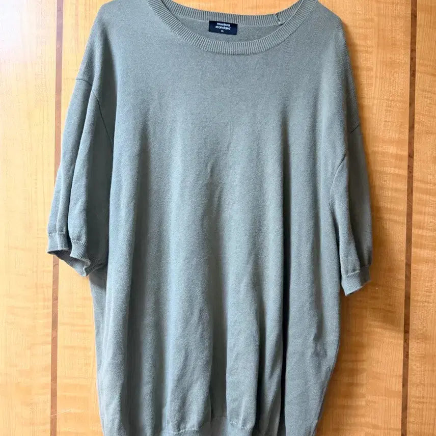 [BUNJANG] Musinsa Standard Short Sleeve Knit Khaki / 무신사 스탠다드 반팔 니트 카키