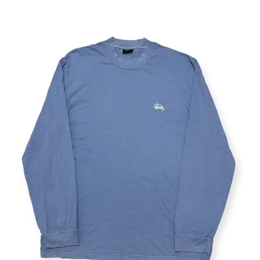 [BUNJANG] Stussy Logo Sky Blue Long Sleeve Shirt / 스투시 로고 스카이블루 롱슬리브
