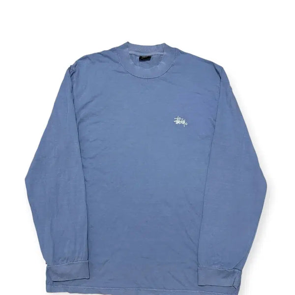 [BUNJANG] Stussy Logo Sky Blue Long Sleeve Shirt / 스투시 로고 스카이블루 롱슬리브