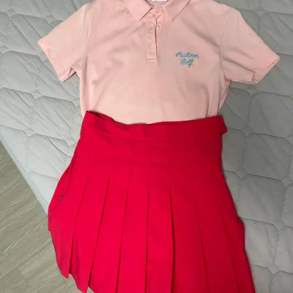 [BUNJANG] Malbon Golf Top & J. Lindeberg Skirt Set / 말본 골프웨어 상의 & 제이린드버그 치마 세트