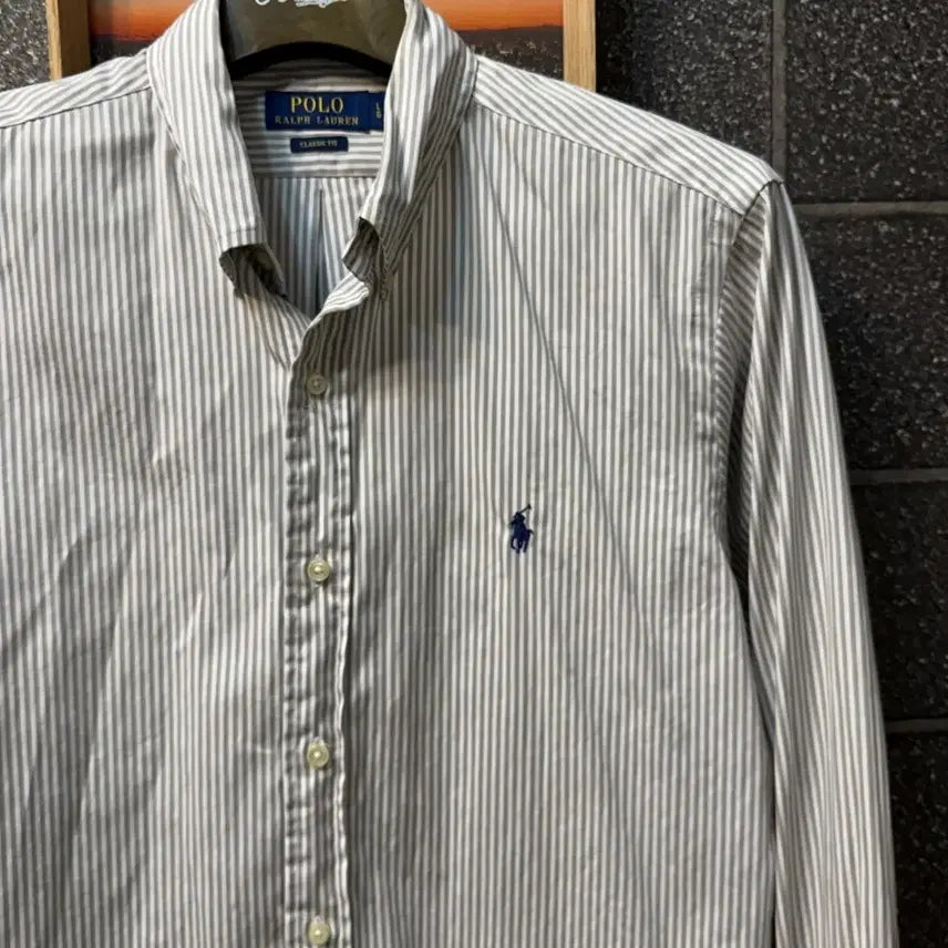 [BUNJANG] Polo Ralph Lauren Classic Fit Stripe Shirt / 폴로 랄프로렌 스트라이프 셔츠 클래식핏 (정품QR)