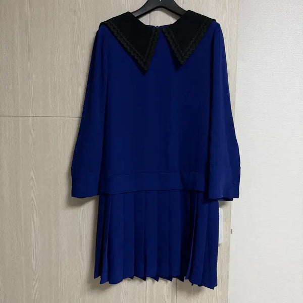 [BUNJANG] Lucky Chouette Navy Pleated Hem Dress / 럭키슈에뜨원피스