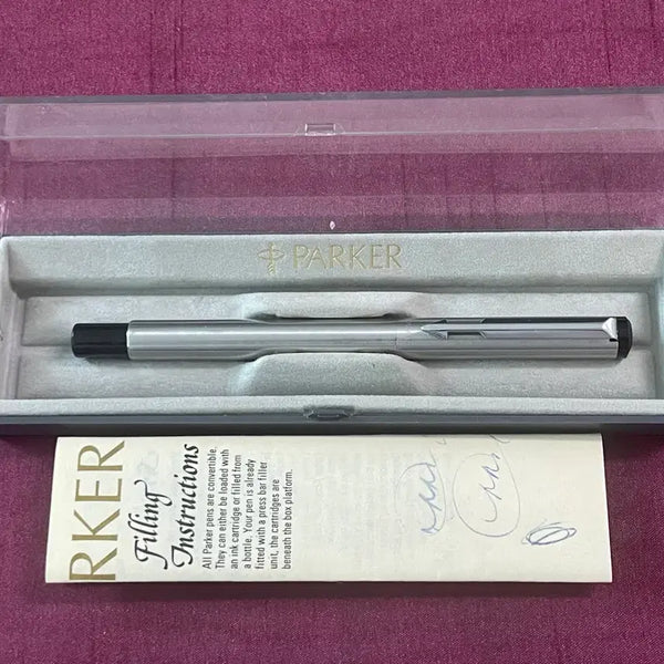 [BUNJANG] Parker Vector Rollerball Pen Brushed Stainless Steel / 파카 롤러볼펜 벡터 브러쉬드 스테인레스 스틸