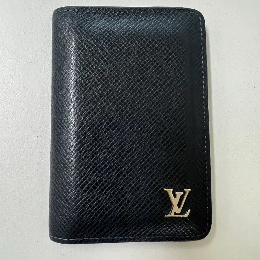 [BUNJANG] Louis Vuitton Taiga Leather Pocket Organizer Wallet Black / [정품] 루이비통 타이가 레더 포켓 오거나이저 지갑