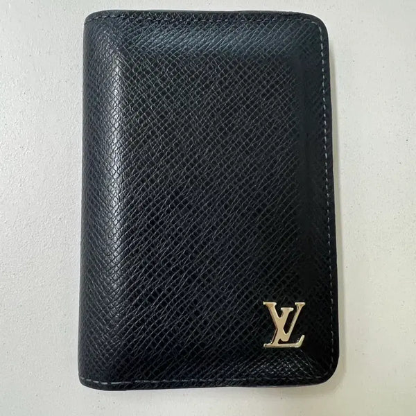[BUNJANG] Louis Vuitton Taiga Leather Pocket Organizer Wallet Black / [정품] 루이비통 타이가 레더 포켓 오거나이저 지갑