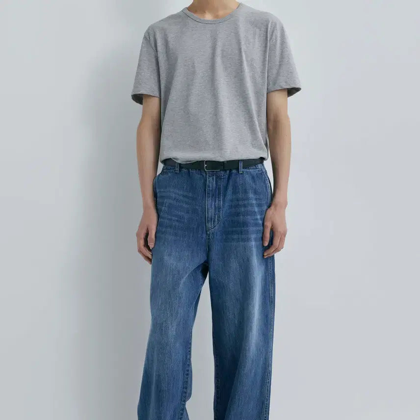[BUNJANG] Porter Classic One Washed Wide Denim Pants / 포터리 원워시드 와이드 데님