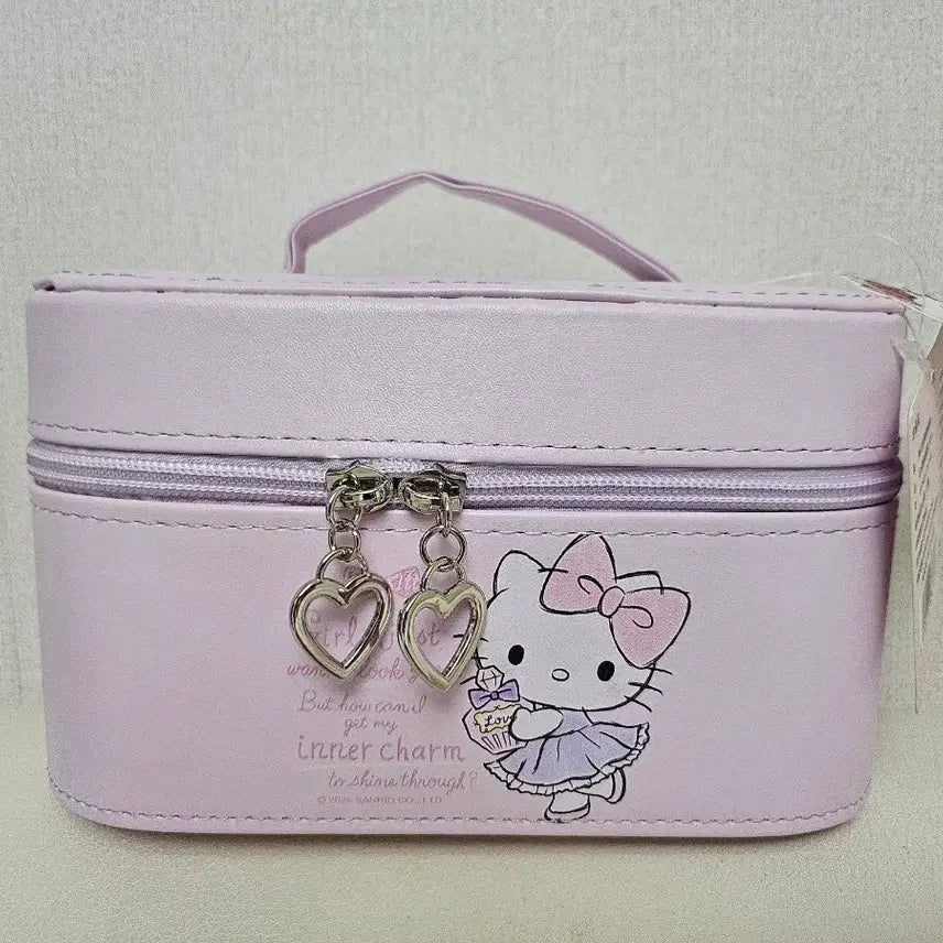 [BUNJANG] Hello Kitty Lavender Makeup Box with Heart Charm / 헬로키티 메이크업 박스
