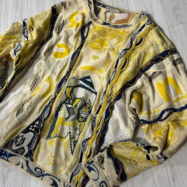 [BUNJANG] COOGI 3D Pattern Knit Sweater / [COOGI] 쿠지 입체 패턴 니트 스웨터