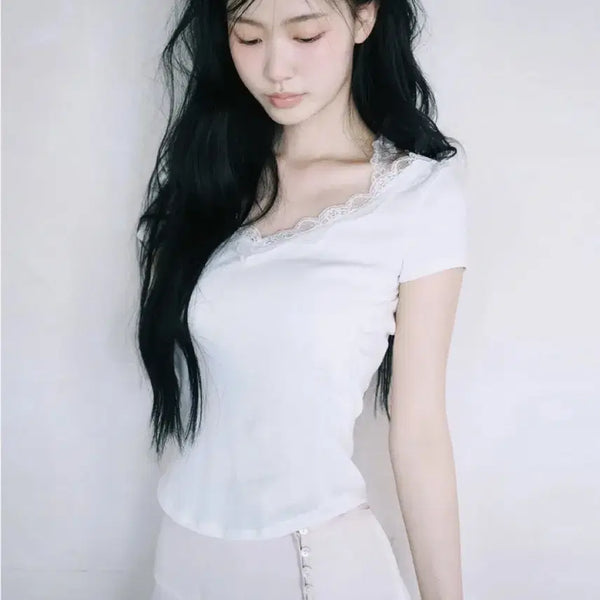 [BUNJANG] Raise me ya Lily Halterneck Lace Top / [택달린 새상품] 레이즈미야 릴리 홀터넥 레이스 탑