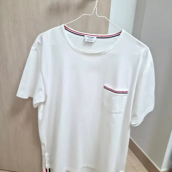 [BUNJANG] Thom Browne White Pocket Short Sleeve T-Shirt / 톰브라운 흰색 포켓 반팔 티셔츠
