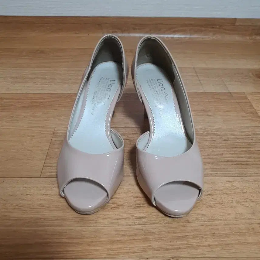 [BUNJANG] Lica Open Toe Platform Mules Heels - Apricot Beige (230) / (거의새것)Lica 뮬 오픈토 속 가보시 힐 살구 베이지 230