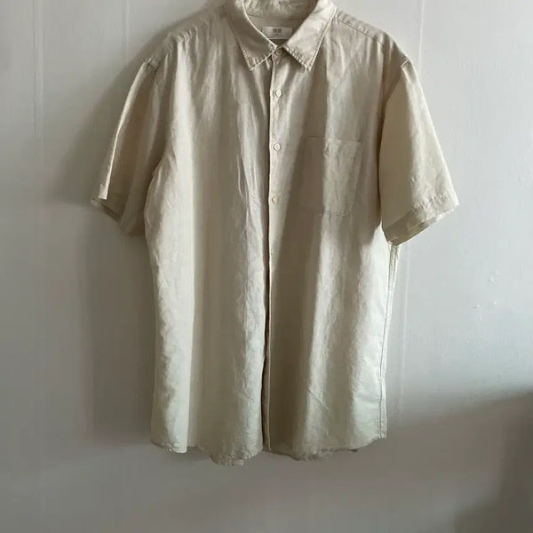 [BUNJANG] Uniqlo Cotton Linen Shirt Beige XXL / 유니클로 코튼 리넨 셔츠 베이지