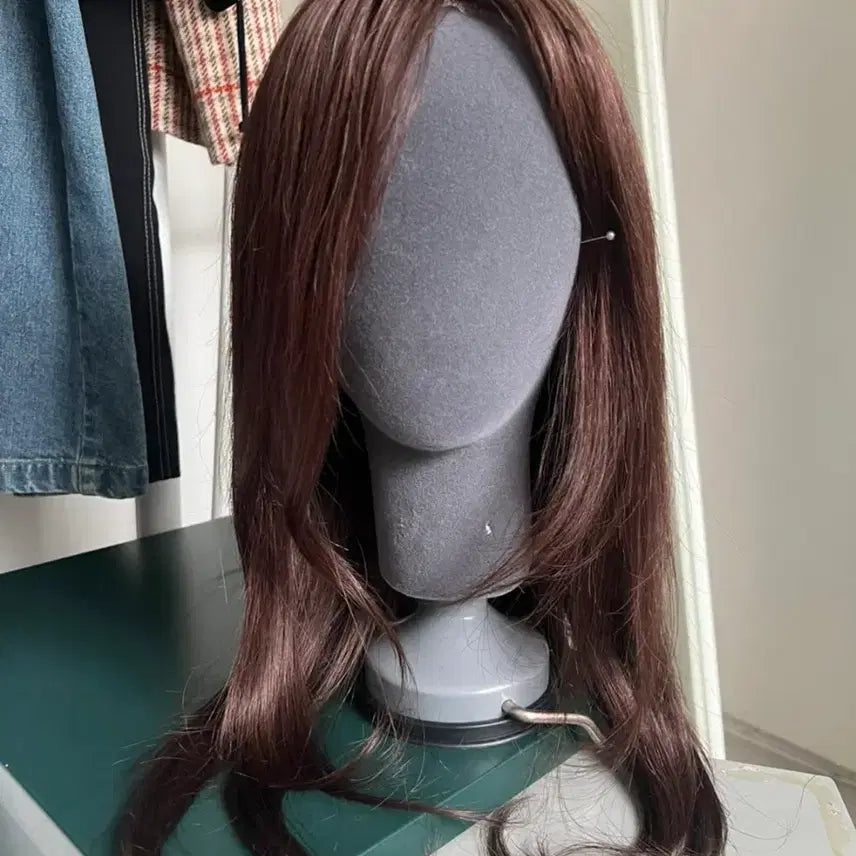 [BUNJANG] 100% Human Hair Wig (Brown, Long Length) / 100프로 인모(브라운, 긴기장) 통가발 판매 / 검색어 항암가발 탈모 박승철 하이모 인모가발 공감모