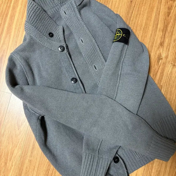 [BUNJANG] Stone Island Knit Zip-Up Grey M / 스톤아일랜드 니트 집업 그레이 M