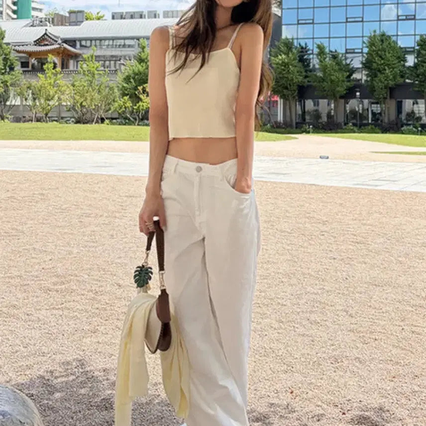 [BUNJANG] Frontrow Summer Wide Denim Pants White S / 프론트로우 Summer Wide Denim 화이트 S (새상품)