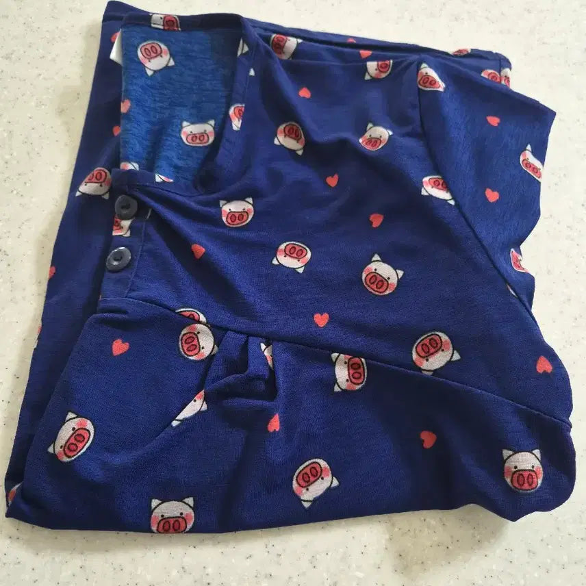 [BUNJANG] Pink Pig Summer Pajamas (Short Sleeve Top & Shorts Set) / 깨끗한상품)여름 잠옷(상하 반팔 반바지)(핑크피그)(파격할인~^^)