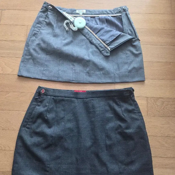 [BUNJANG] Elite Spring/Autumn School Uniform Skirt (Short, Grey) / 예쁜 여자교복 춘추용 교복치마 짧치 2점(80, 그레이)
