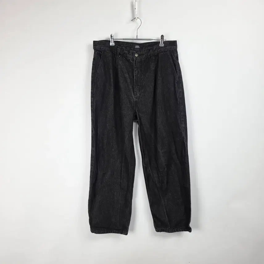 [BUNJANG] Musinsa Standard Black Wide Washed Denim Pants / 무신사스탠다드 원턱 흑청 와이드 워싱 데님 팬츠 남 35인치 260805
