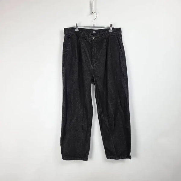 [BUNJANG] Musinsa Standard Black Wide Washed Denim Pants / 무신사스탠다드 원턱 흑청 와이드 워싱 데님 팬츠 남 35인치 260805