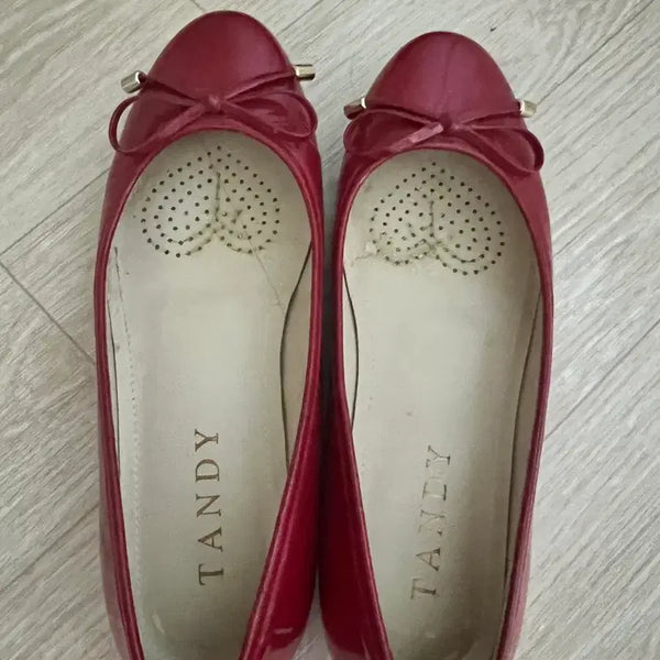 [BUNJANG] Tandy Women's Red Flat Shoes / 탠디 여성 플랫슈즈 레드