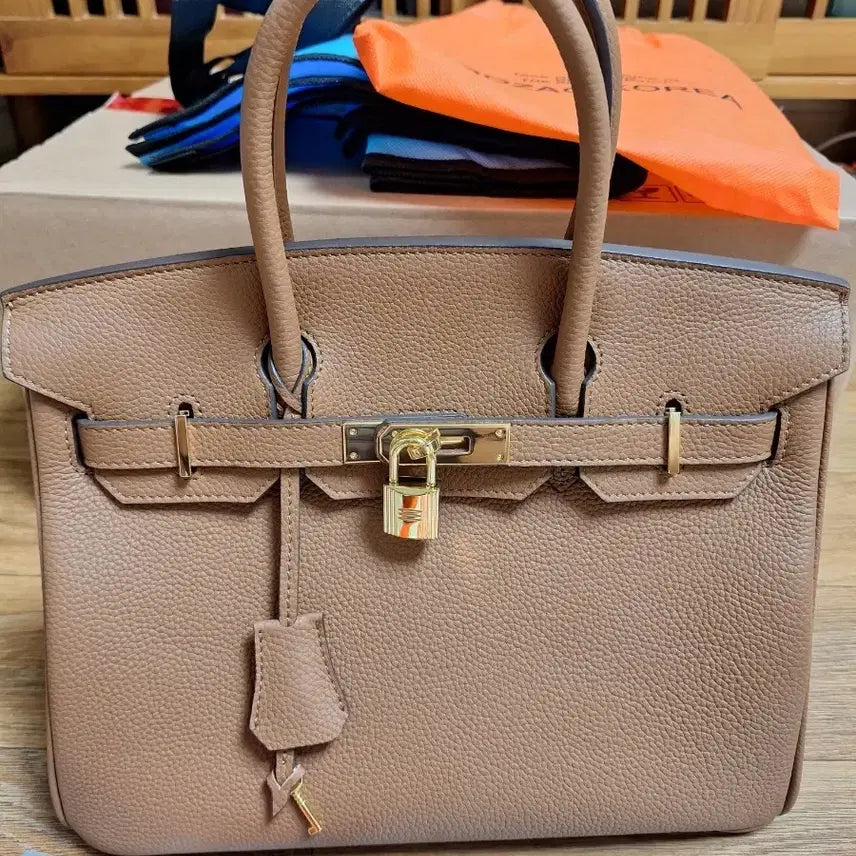 [BUNJANG] Bojagi Korea Louvre Bag 30 Golden Record Pebble Leather / 새상품 루브르백 30 골든레코드 브라운