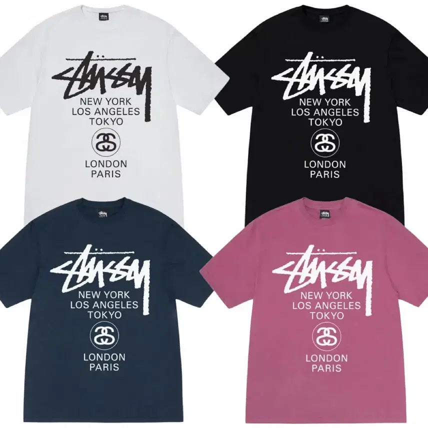 [BUNJANG] Stussy World Tour Graphic T-Shirt Unisex / 정품/새상품) 스투시 월드투어 반팔 티셔츠 남녀공용