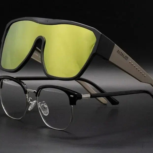 [BUNJANG] Altalist Over-Glasses Polarized Sunglasses Goggles / 알타리스트 안경위에 쓰는 선글라스 편광 고글 자전거 오버글라스, 블랙 / 레드