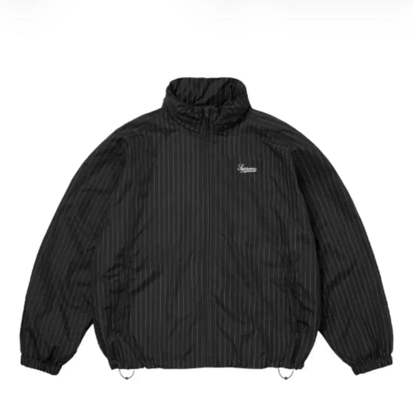 [BUNJANG] Supreme Reflective Pinstripe Track Jacket Black / 슈프림 리플렉티브 핀스트라이프 트랙 자켓 블랙 - 24FW