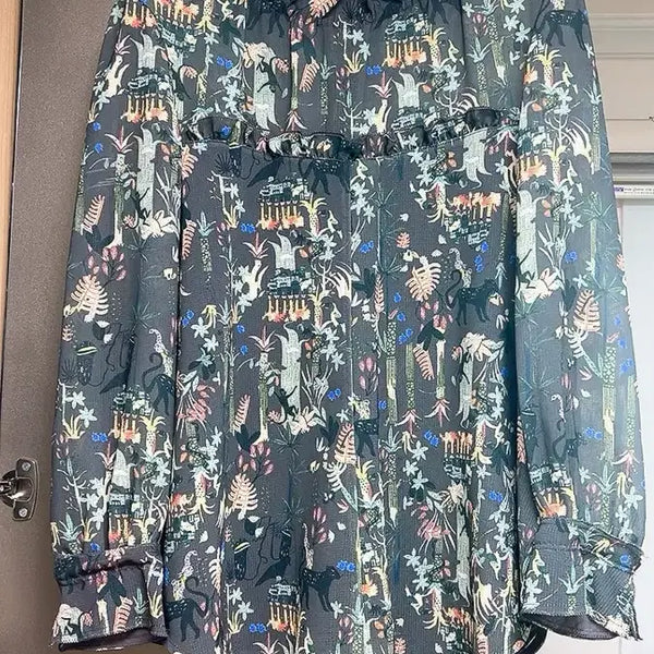 [BUNJANG] Mine Sample Floral Print Chiffon Blouse / 마인 샘플 프린팅 블라우스