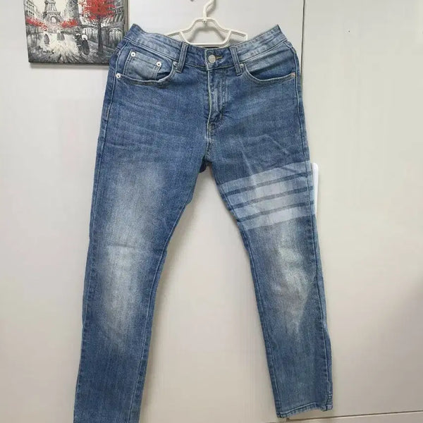 [BUNJANG] Thom Browne Washed Denim Jeans with Tricolor Detail / 톰브라운 청바지
