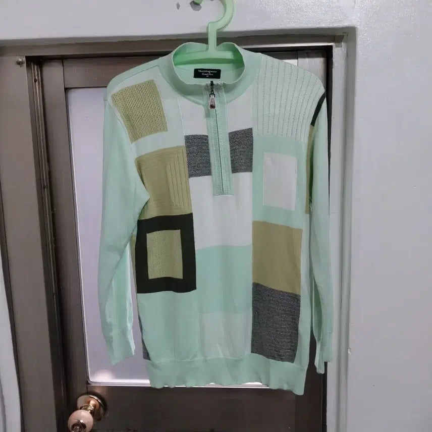 [BUNJANG] Munsingwear Men's Knit Patchwork Casual Sweater / 먼싱웨어 남성95 니트소재